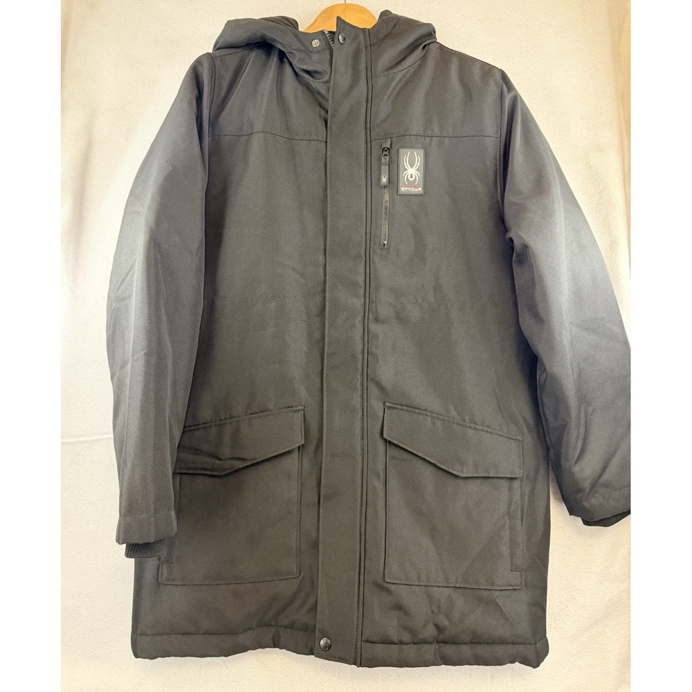 Spyder Boys‎ Solid-Hued Insulated Parka Polar Jacket with Hood, Youth XL 18/20